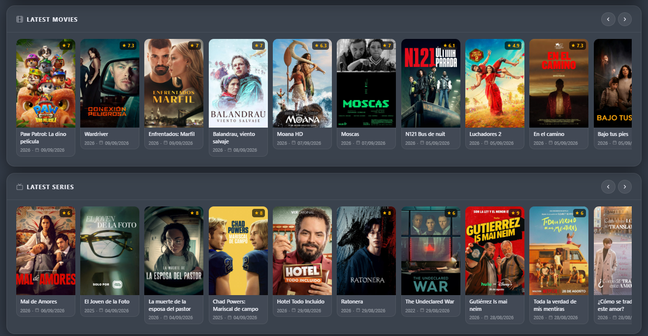 Catálogo actual de películas y series de Definitiva TV