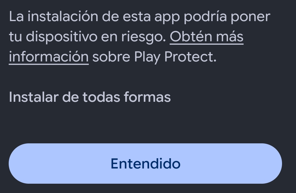 Opciones Play Protect