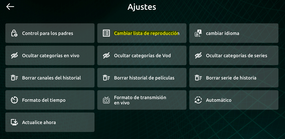Ajustes IB Player